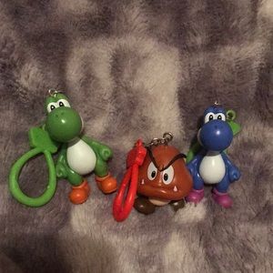 2  Yoshi key chain 1 Goomba